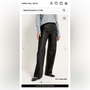 Long Tall Sally Black Faux Leather Wide Leg Pants